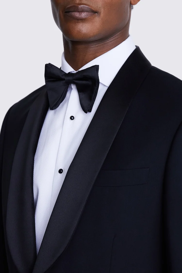 Tailored Fit Black Linen Shawl Tuxedo Jacket   Buy Online at Moss