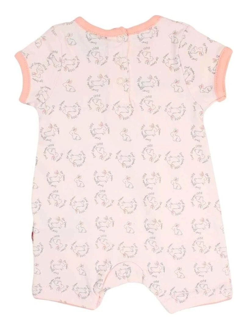 Lee Cooper Combishort bébé fille imprimé logo en coton Rose