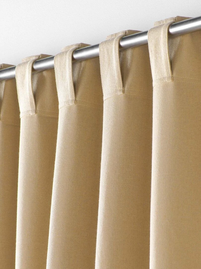 Rideau voilage surfilé passants cachés   Beige