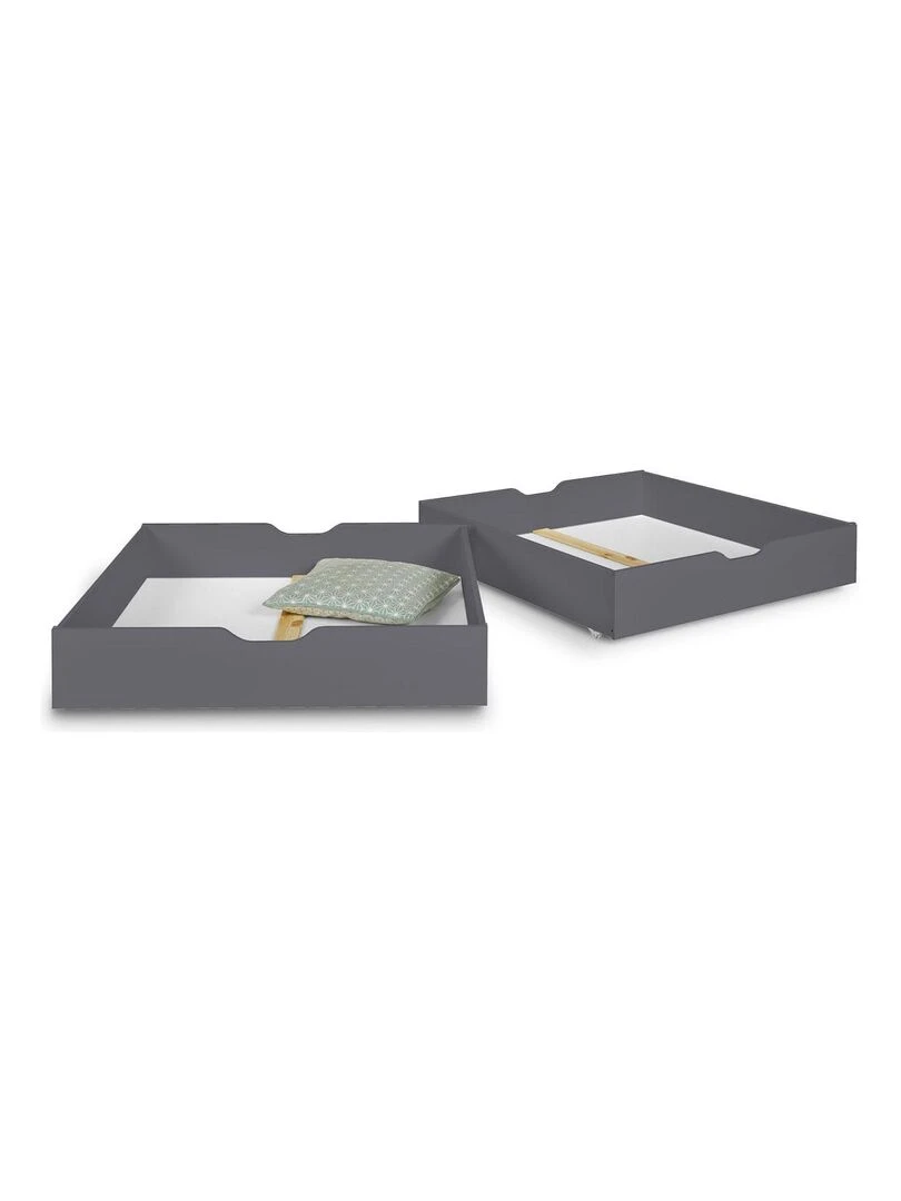 Lot de 2 tiroirs pour lit superposé Aaron AKITEN RETAIL Gris