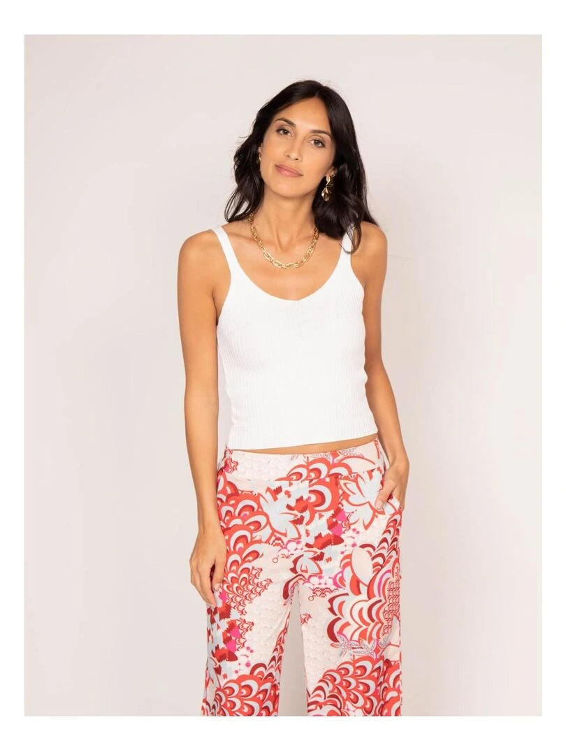 Debardeur maille FERIEL Blanc