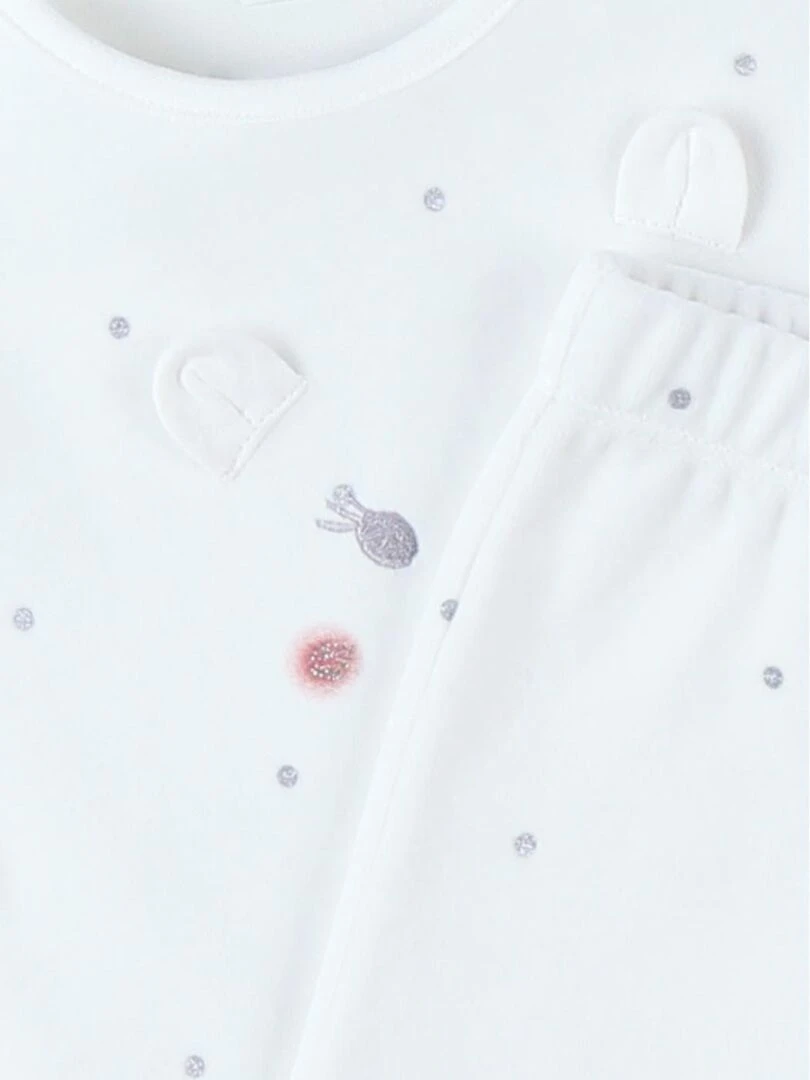 Pyjama 2 pièces à pois en velours    Noukie's   Blanc