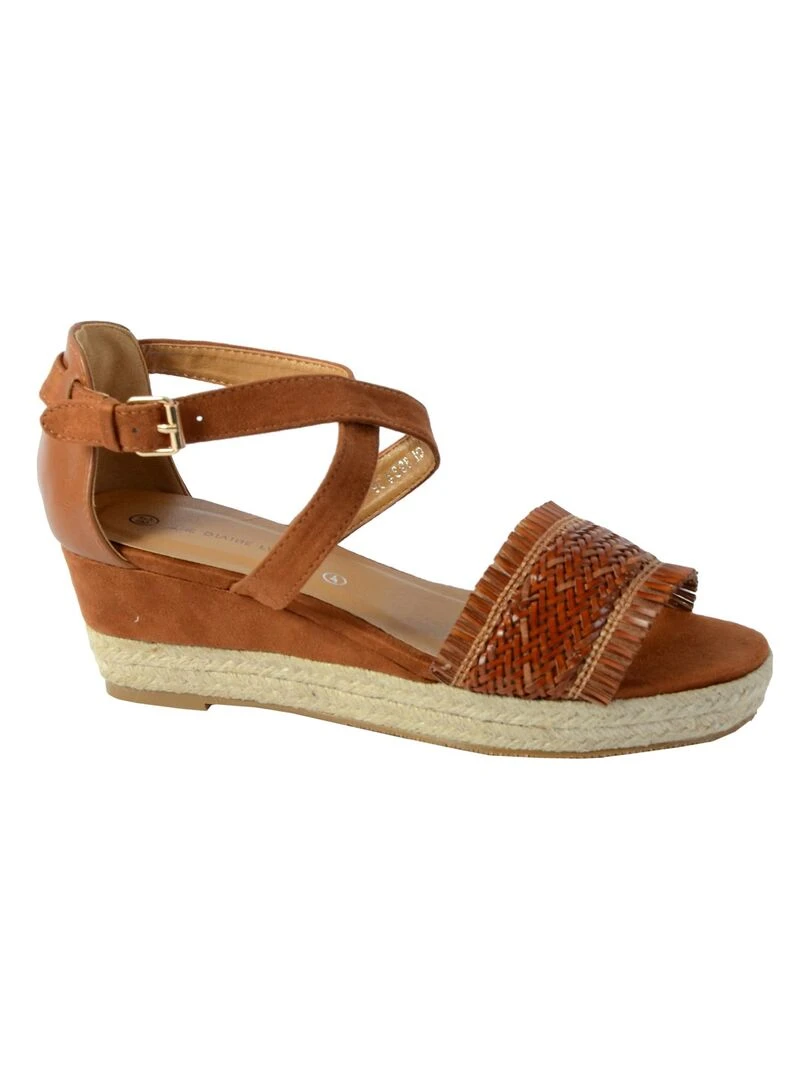 Sandale Compensee The Divine Factory QL3934   Marron