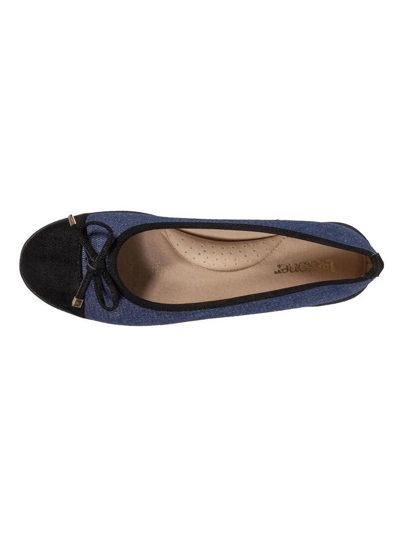 Ballerines femme nœud effet jean Bleu Bleu