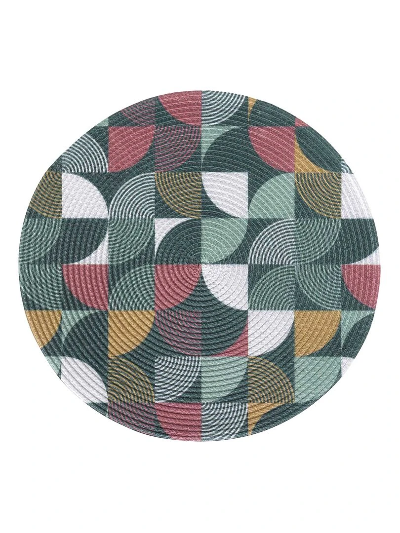 Set de table rond Geo rythmo Multicolore