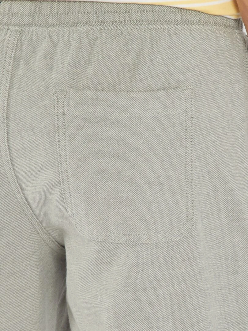 Bermuda uni à taille élastiquée   Vert