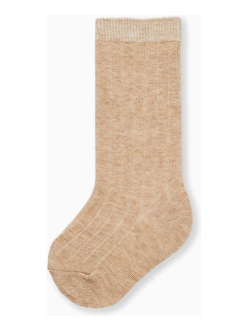 Chaussettes hautes pour bébé fille NOËL Beige