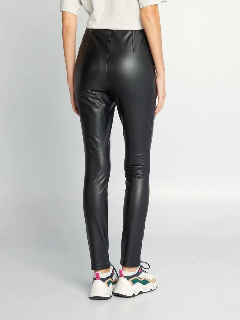 Legging en simili taille haute   noir