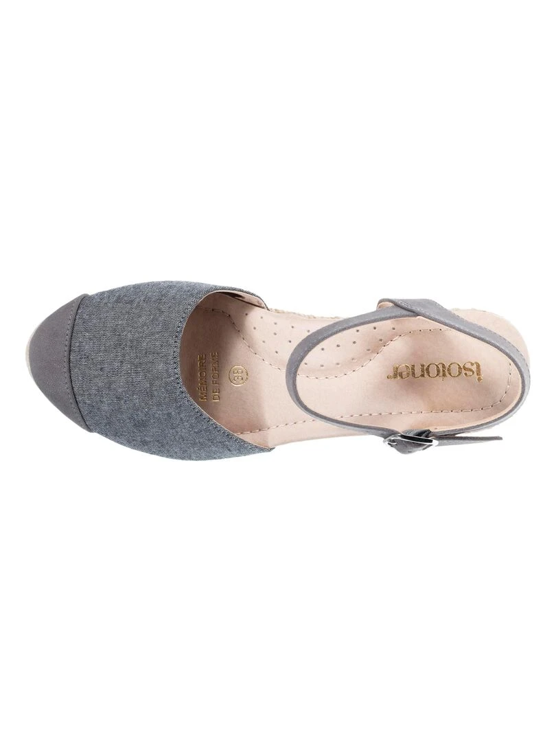 Espadrilles fermées Femme talon Grise Gris Gris