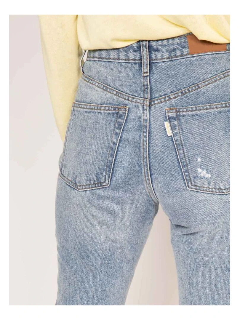 Jean droit taille haute ELOISE   Bleu clair