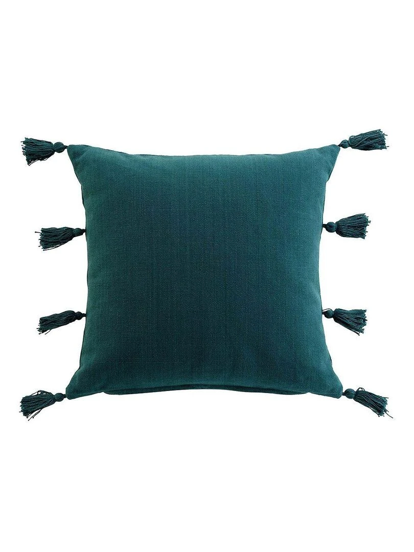 Coussin déco Tasselina Bleu pétrole