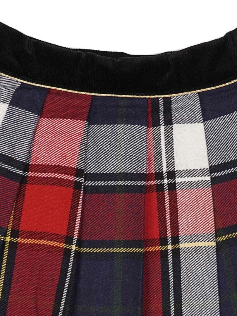 Jupe Écossaise Fille  Carrx Tartan Rouge Bleu Marine  LONDON   'LA FAUTE A VOLTAIRE'   Bleu Rouge Blanc