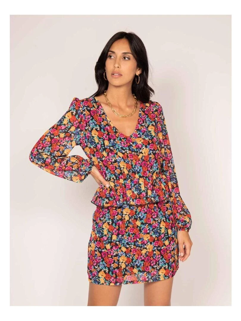 Robe courte motifs IMKIE Noir