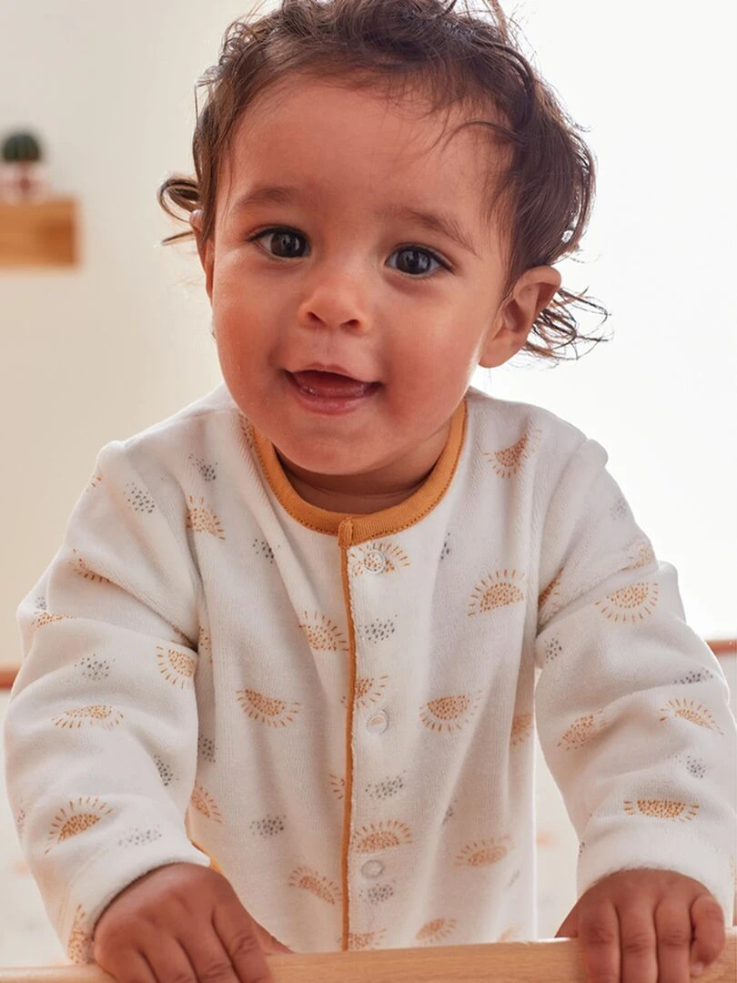 Set de 2 pyjamas 1 pièce en velours  clair/écru   Noukie's   Blanc