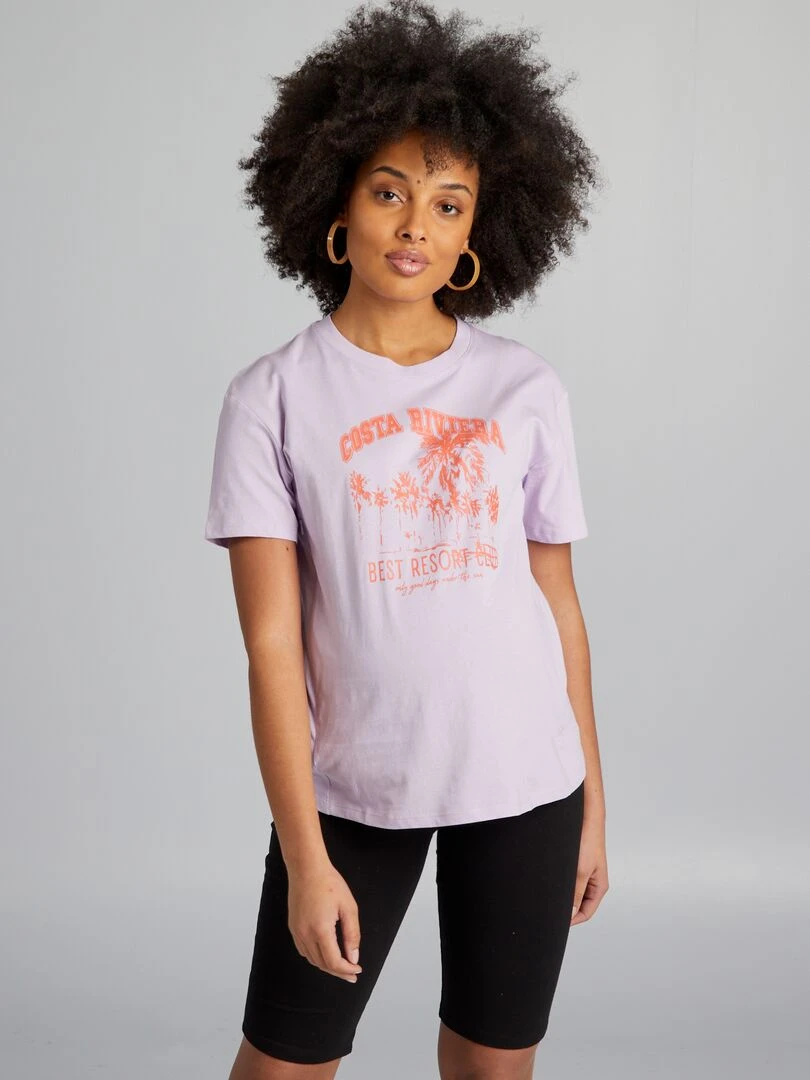T shirt d'allaitement à col rond Violet