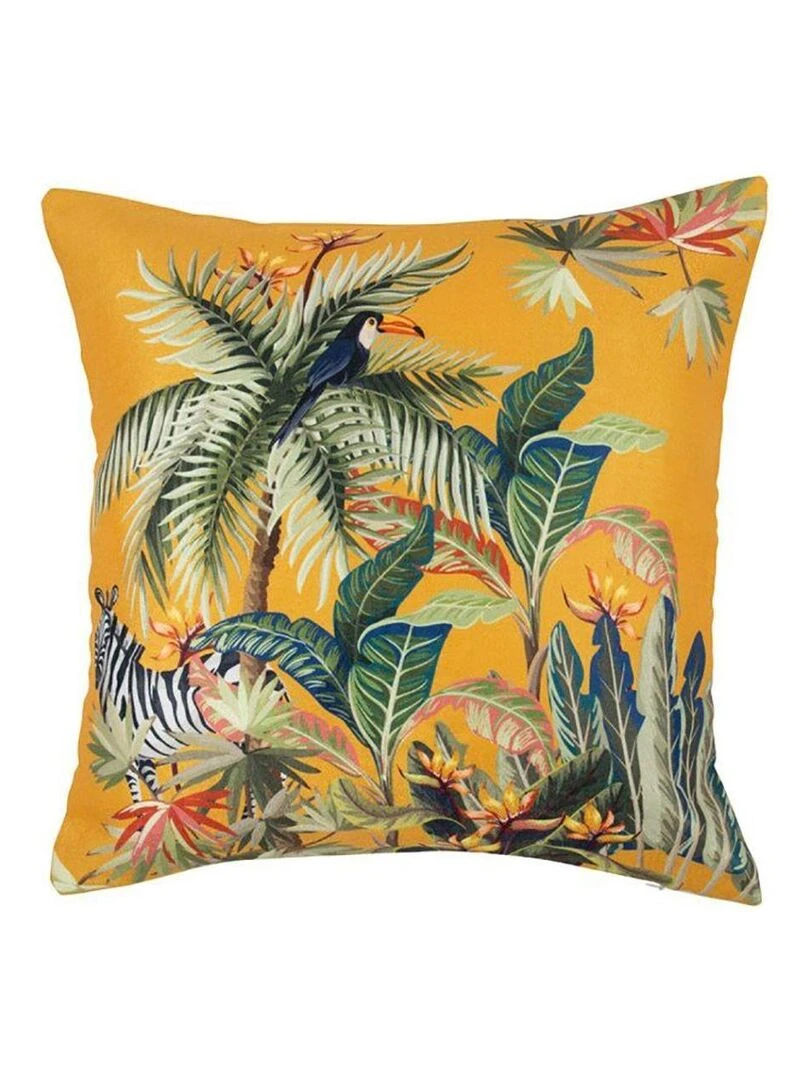 Housse de coussin 40x40 cm Jungle moutarde Jaune