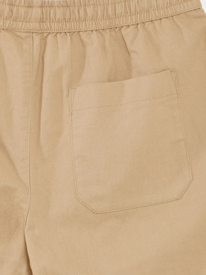 Bermuda chino large avec lin   Beige