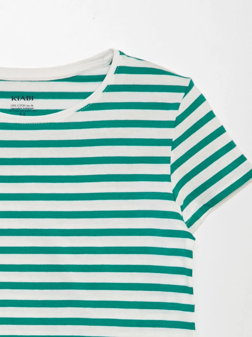 T shirt imprimé marinière Vert