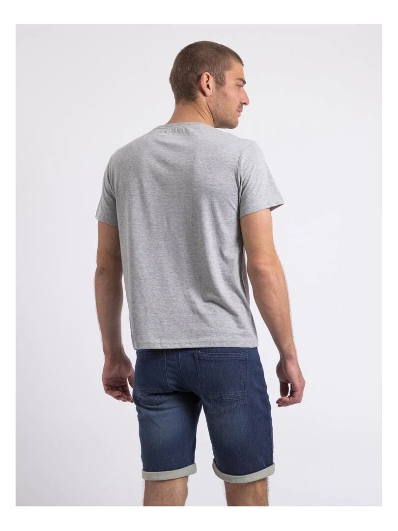 T shirt col rond NIXIROCK Gris