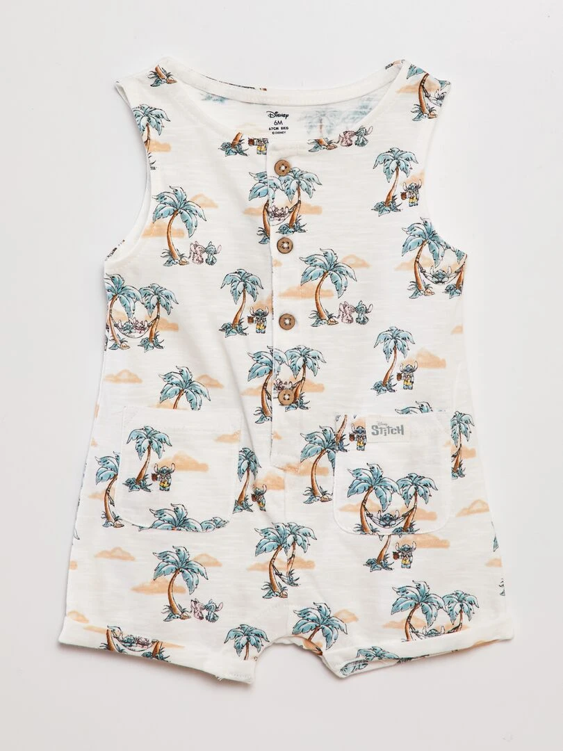 Barboteuse courte 'Disney' Blanc Stitch