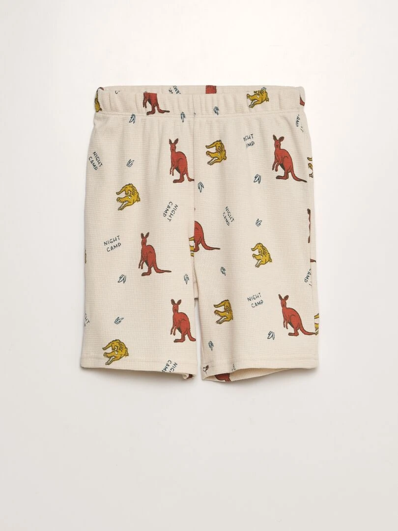 Ensemble pyjama en nid d'abeilles   2 pièces   Beige