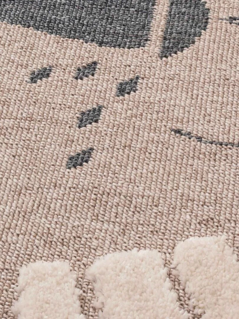 Tapis enfant LIONA en polyester doux et soyeux OEKO TEX®   Beige