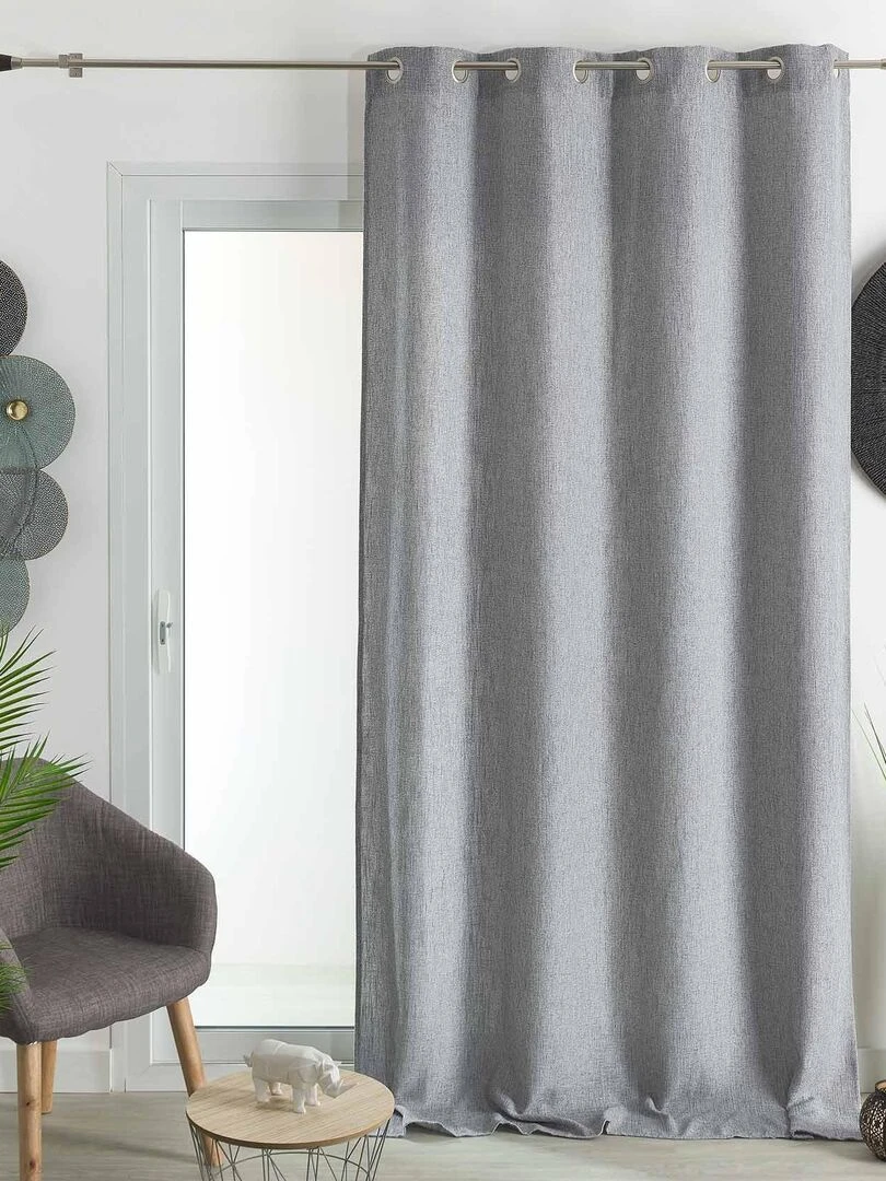 Rideau tamisant Effet tissé Gris clair