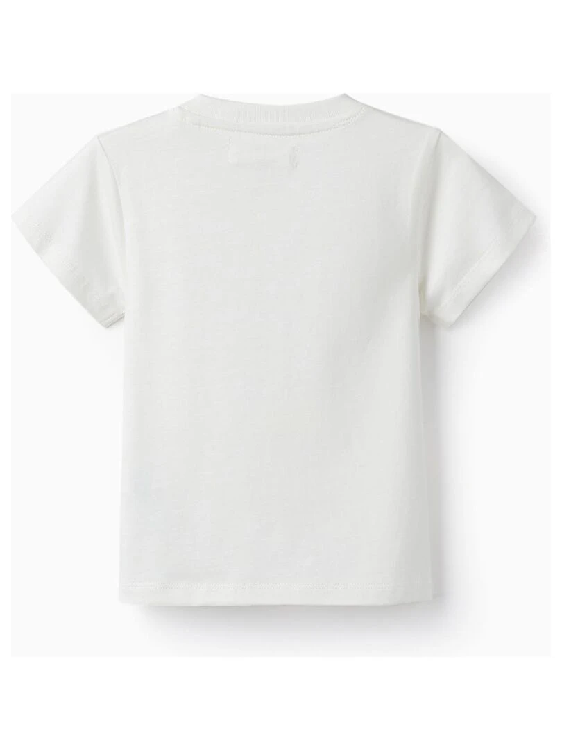 T shirt en coton pour bébé garçon manches courtes CÉRÉMONIE Blanc