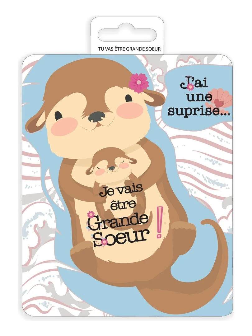 Carte à gratter Je vais être grande sœur Blanc