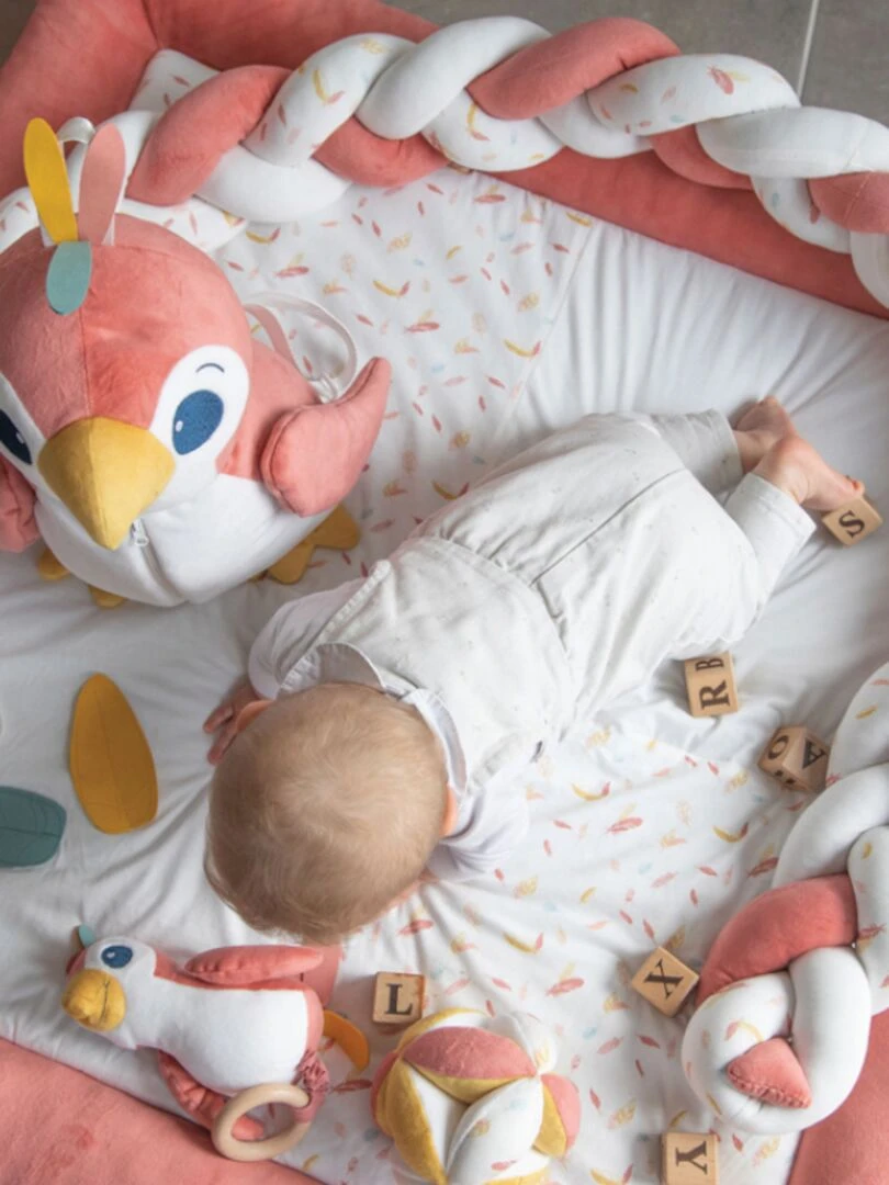 Peluche musicale à suspendre Happy (17 cm)   Rose