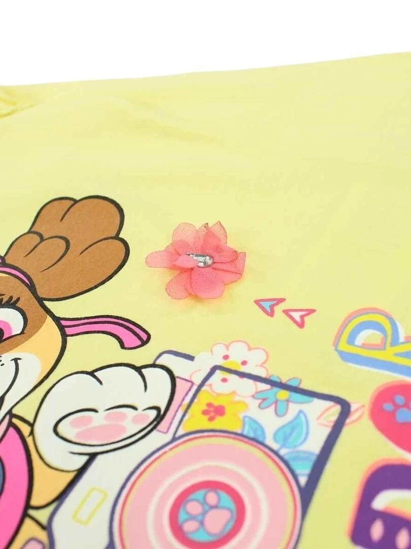 La Pat' Patrouille   T shirt fille imprimé La Pat' Patrouille en coton   Jaune