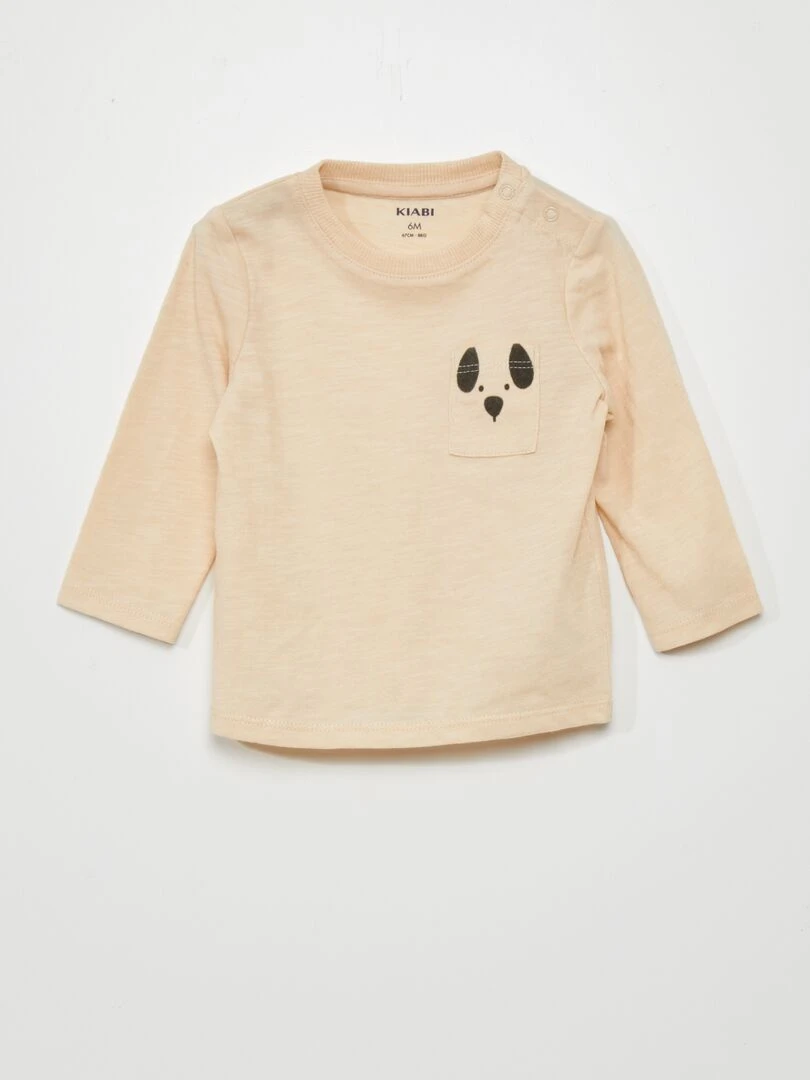 T shirt animé Beige