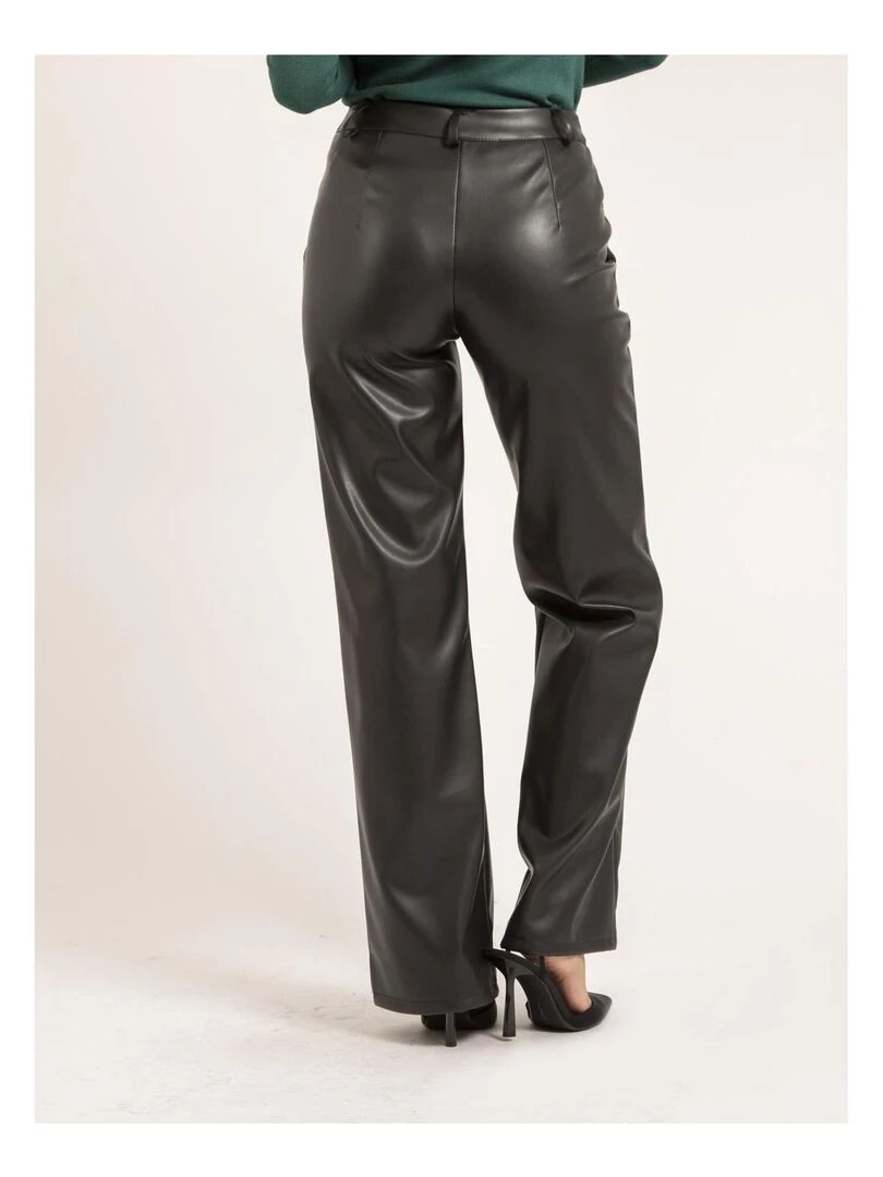 Pantalon droit simili cuir EVANIA Noir