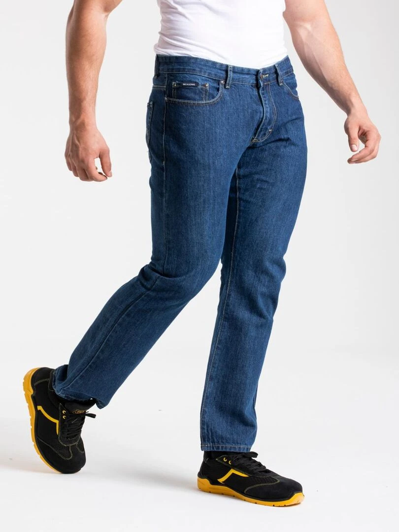 Jeans de travail coton coupe confort stone WORK5 'Rica Lewis'   Bleu