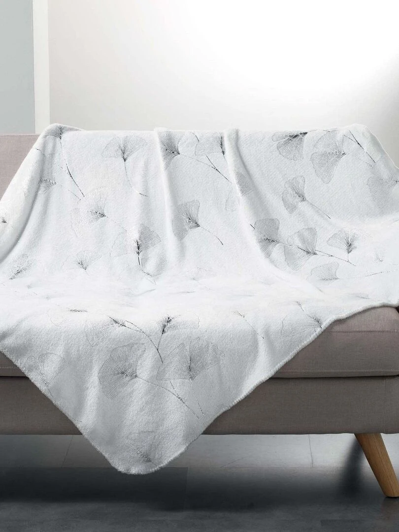 Plaid bloomy Blanc