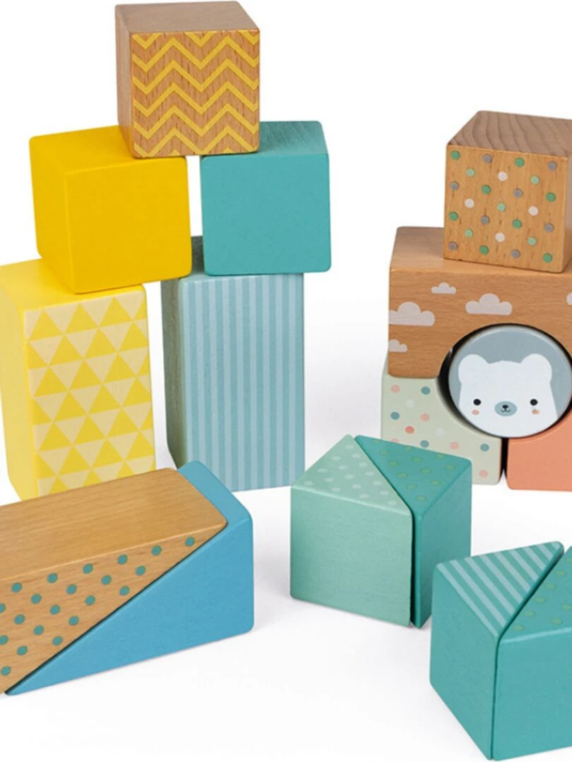 Chariot Avec Cubes En Bois Pure   N/A