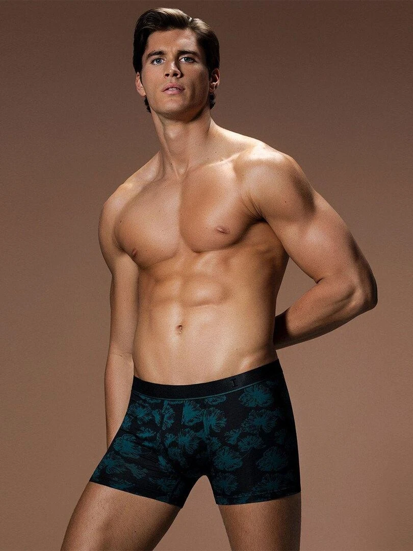 Boxer imprimé floral en lyocell I am Guardian   Bleu