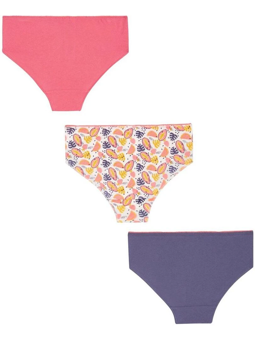 Lot de 3 culottes fille Pastèque Bleu