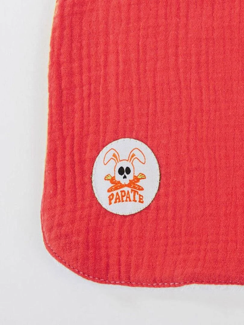 Bavoir en Coton Bio Fraise   Rouge