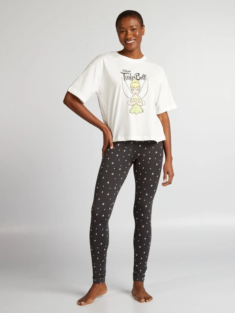 Pyjama long 'Fée clochette' 2 pièces Blanc