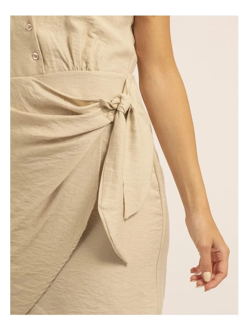 Robe chemise courte ISRA   Ecru
