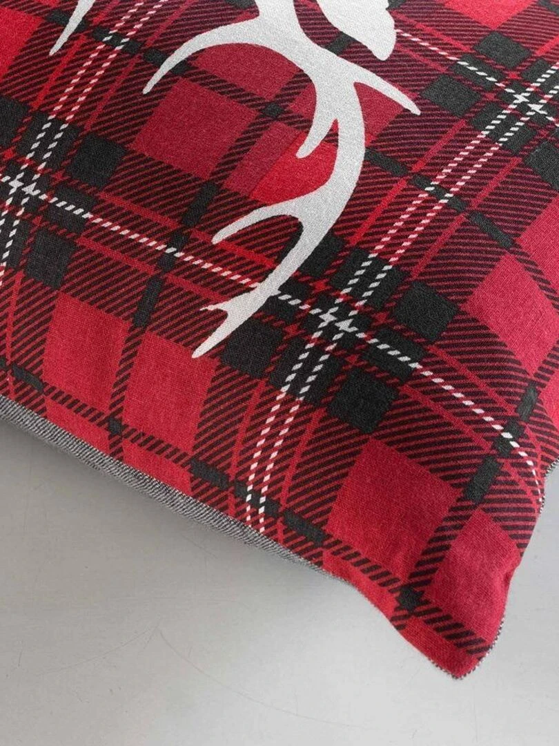 Coussin 30x50 cm chambray Heidi rouge   Rouge