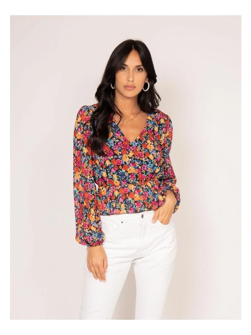 Blouse motifs FANOLA Blanc
