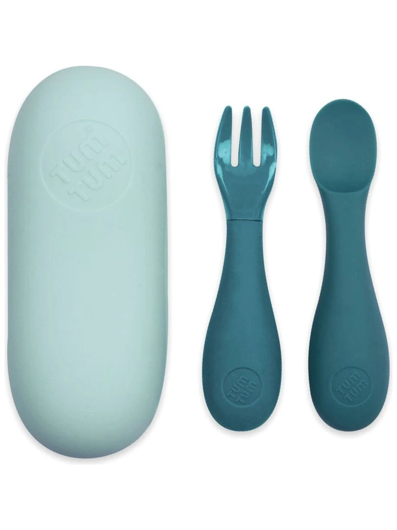 Set de couverts en silicone Bleu Multicolore