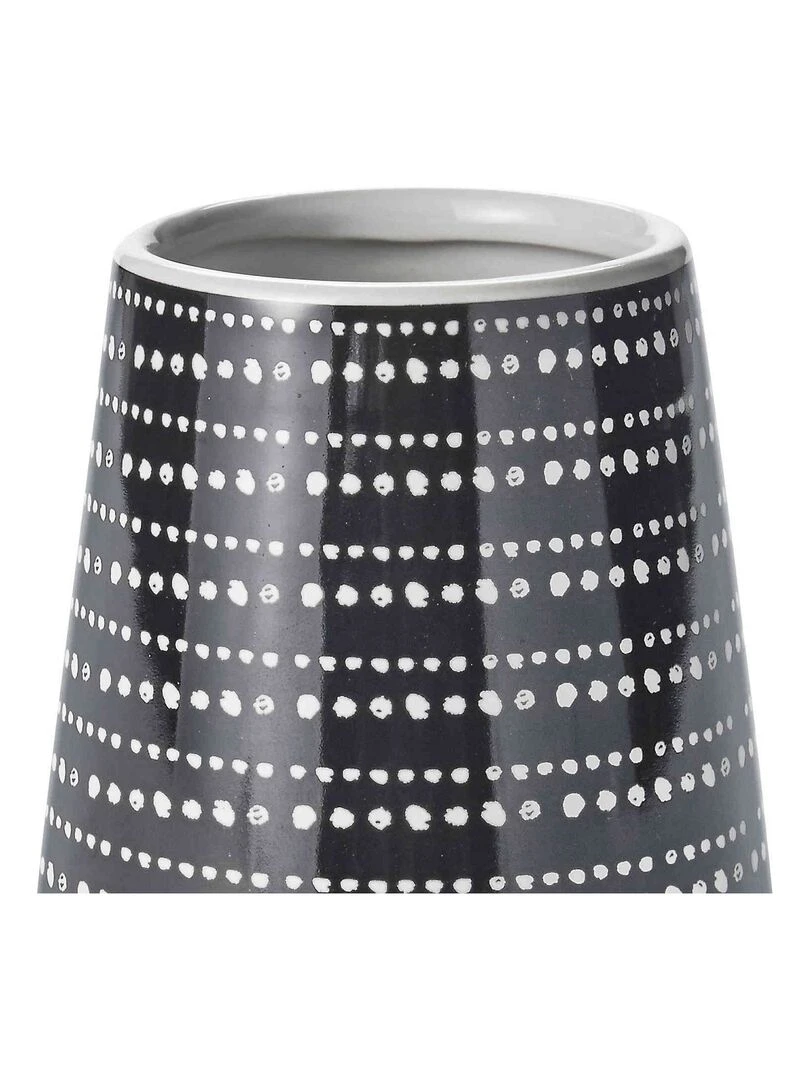 Guy Levasseur Porte brosse à dents en céramique blanc à motifs Noir
