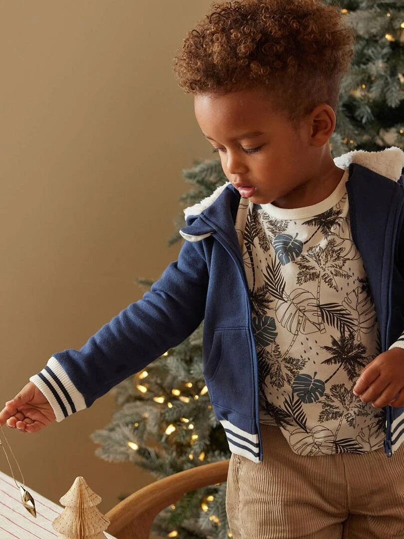 Sweat shirt à capuche bébé en molleton Tropic Moon   Bleu