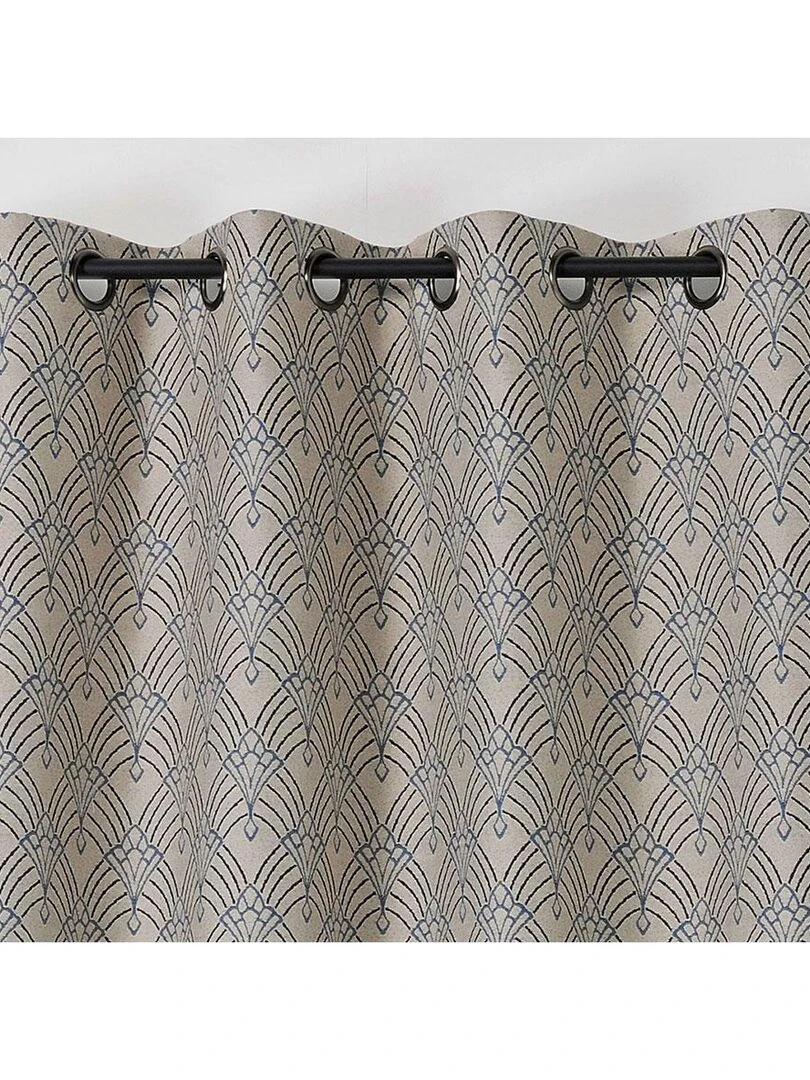 Rideau art décoratif en jacquard   Bleu