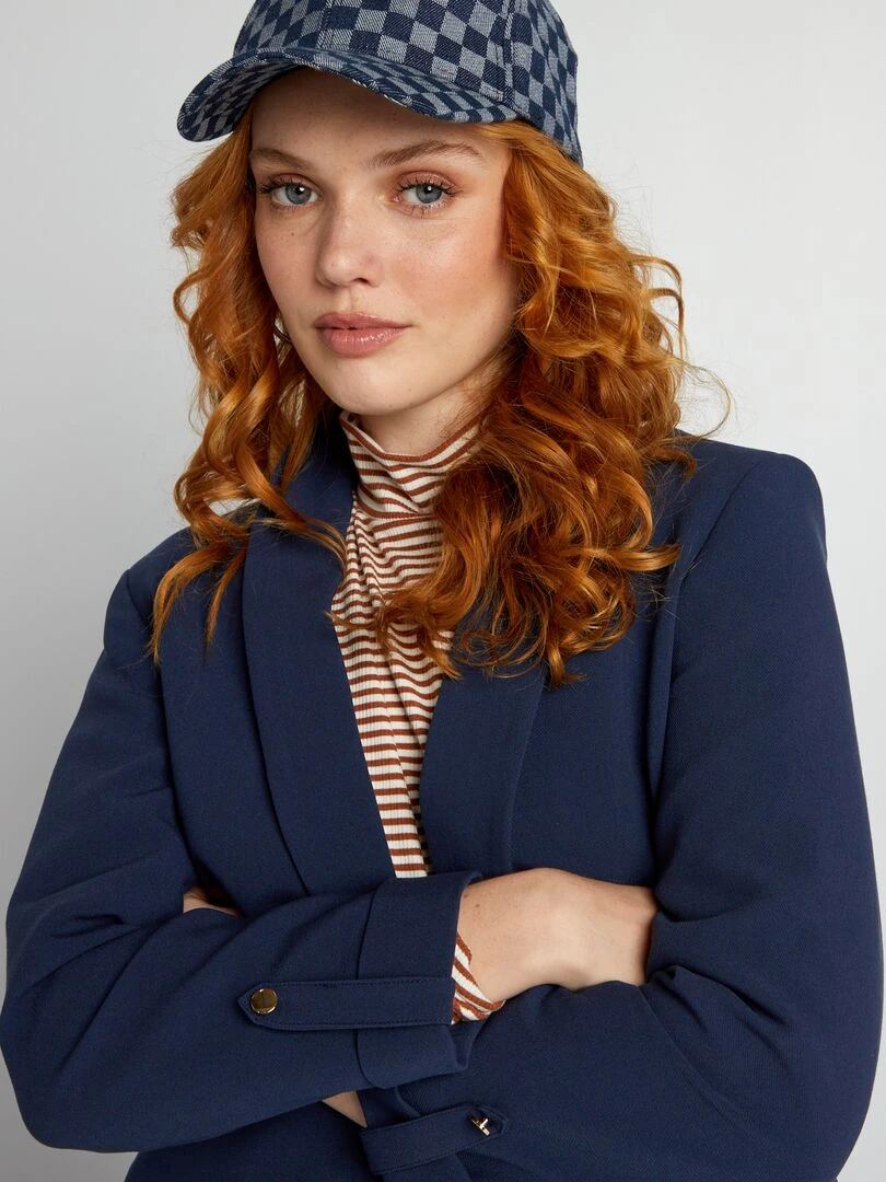 Veste blazer aux manches 3/4   Bleu marine