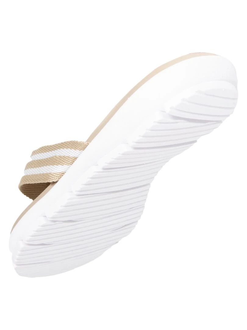 Tongs sport Femme confort tige rayure Beige   Beige