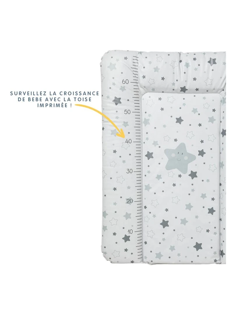 Matelas à langer Confort 50x70 cm Etoiles grises Gris